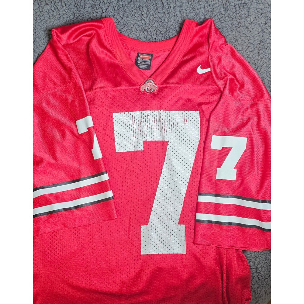 Vintage Nike Ohio State Buckeyes Jersey Mens XL Red Number 7 Football